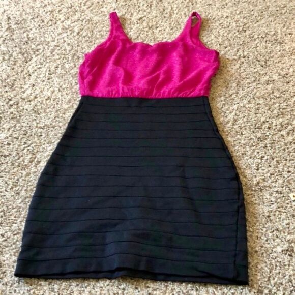 XS Express Fuchsia Pink sexy classy mini bandage dress office career form fitted - Picture 5 of 9